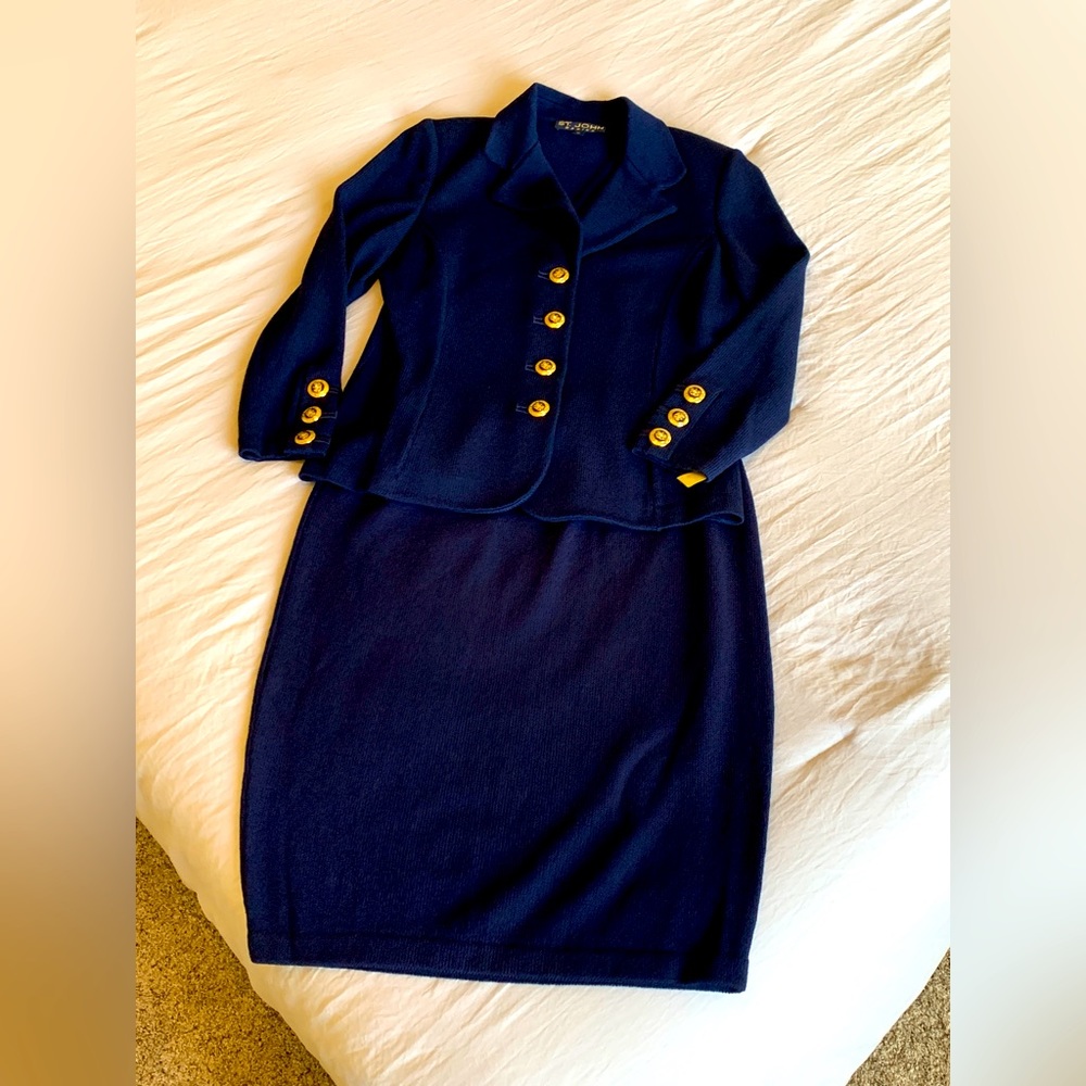 Vintage St. John 2-piece Suit- Navy Blue